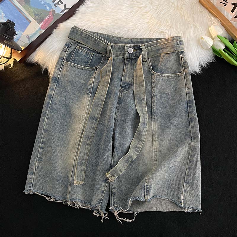 Street Fashion In Japanese - Short d'été en Denim à franges