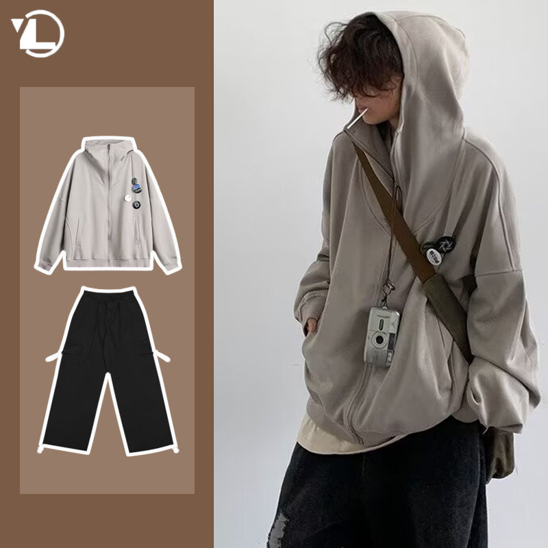 Street Fashion In Japanese - Ensemble décontracté d'automne pour hommes, veste