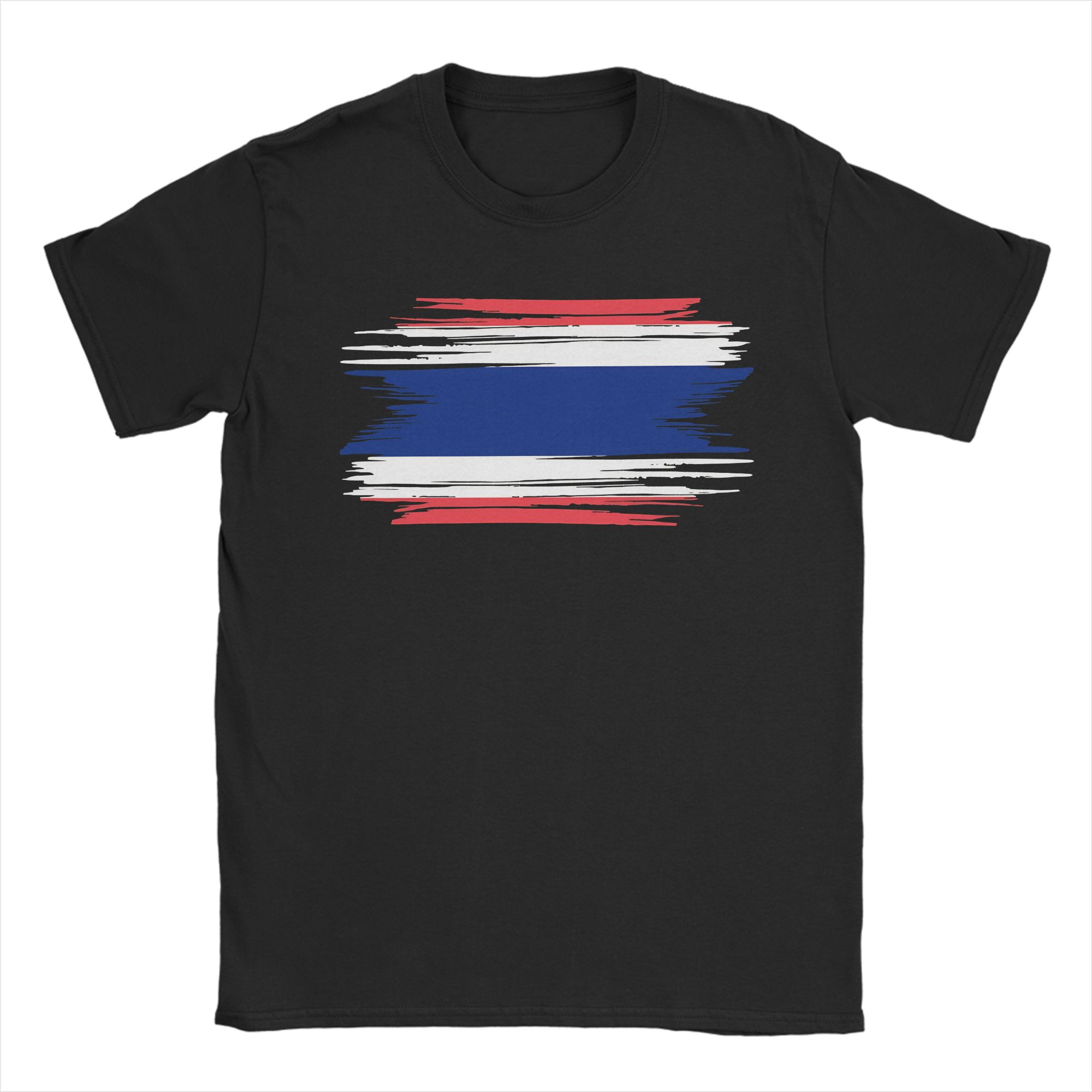 Street Fashion Thailand - T-shirt Homme Délavé Drapeau Thaïlande Style