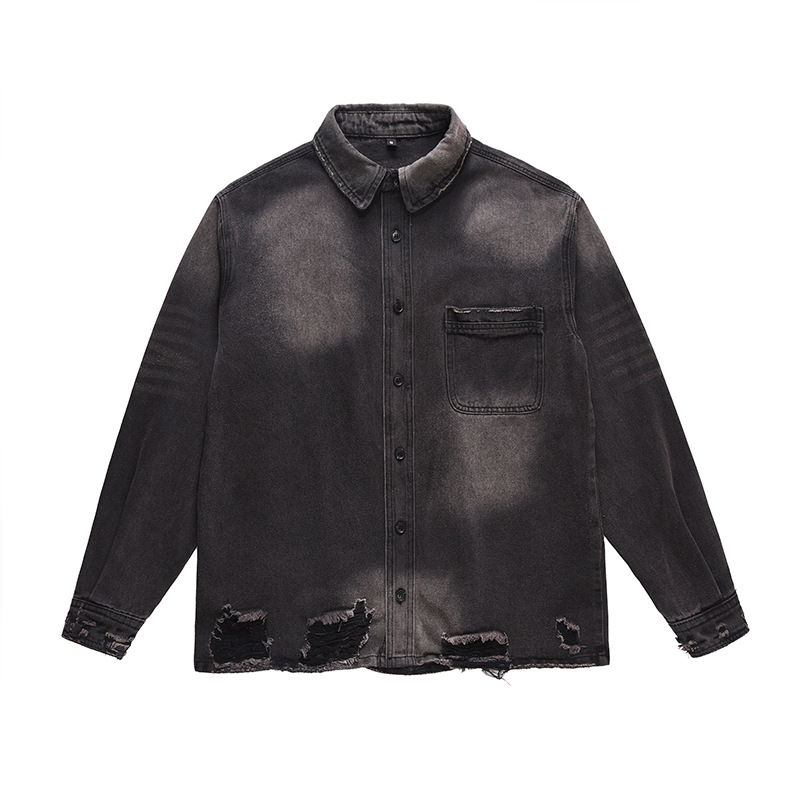 Street Fashion Jeans - Veste en jean déchirée pour homme,