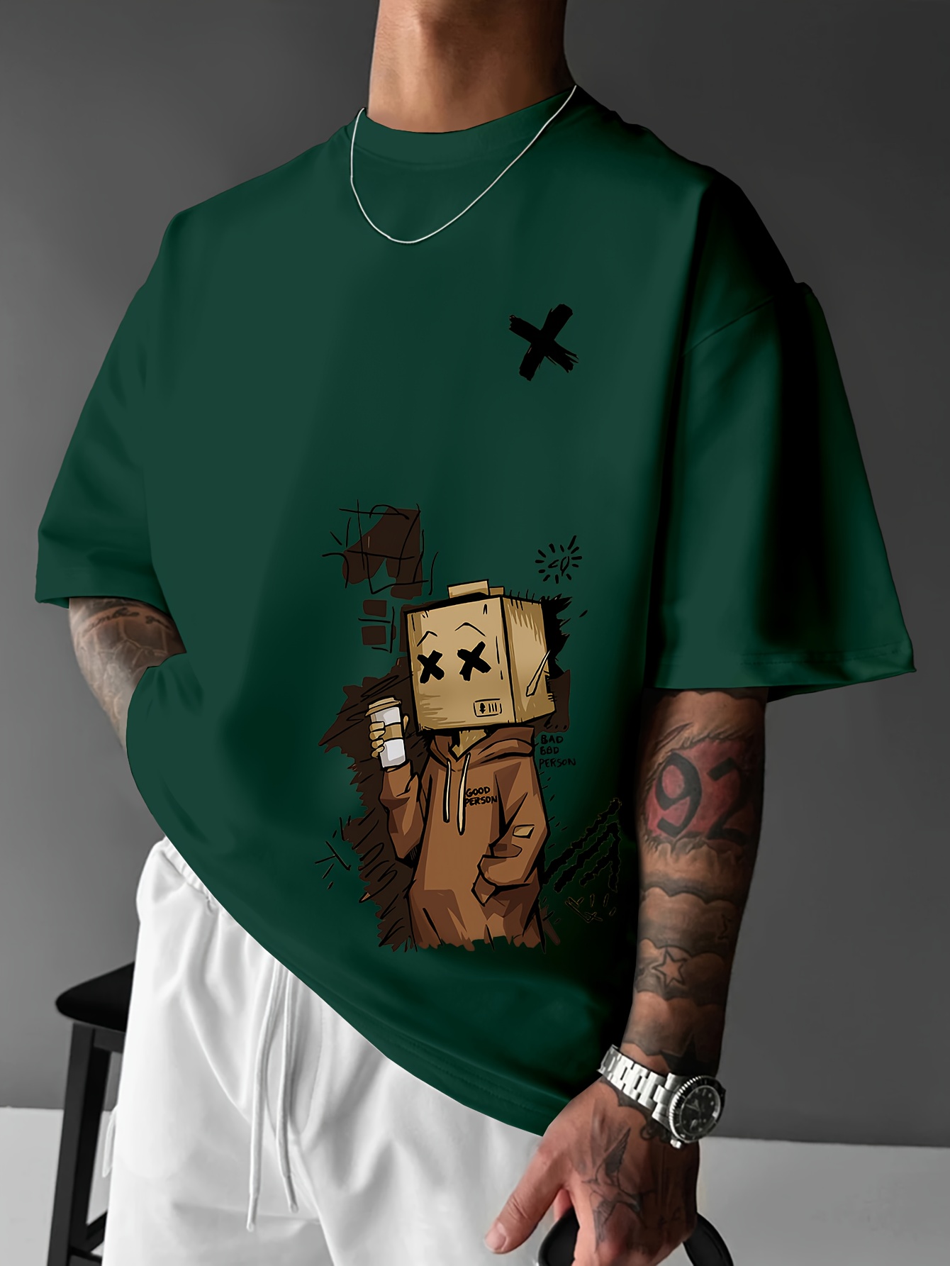 Street Fashion Graffiti - T-shirt col rond pour hommes, mode
