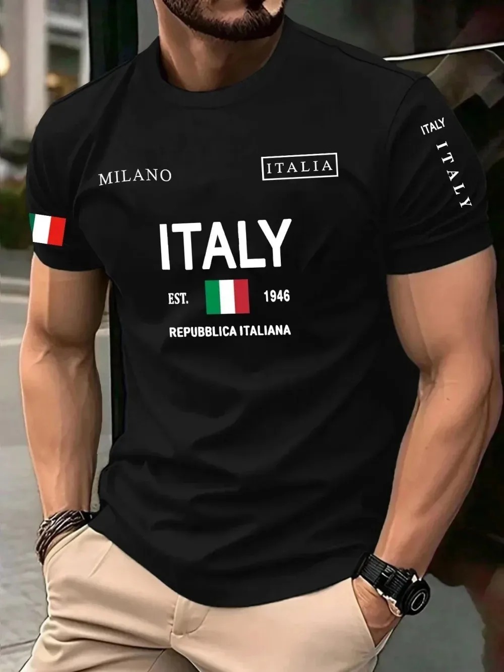 Street Fashion Milan - T-shirt Homme Respirant à Séchage Rapide,