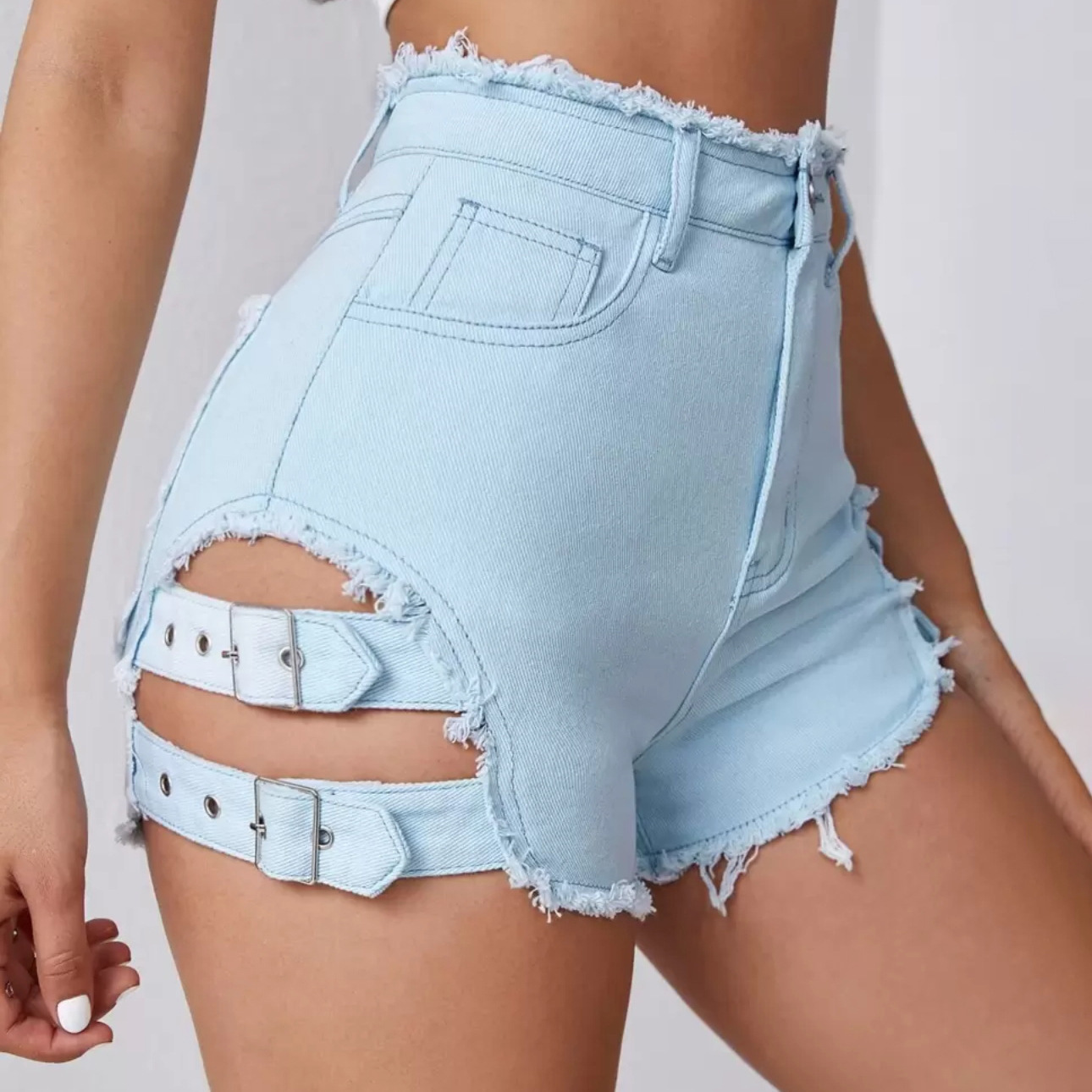 Street Fashion Jeans - Shorts en jean taille haute pour