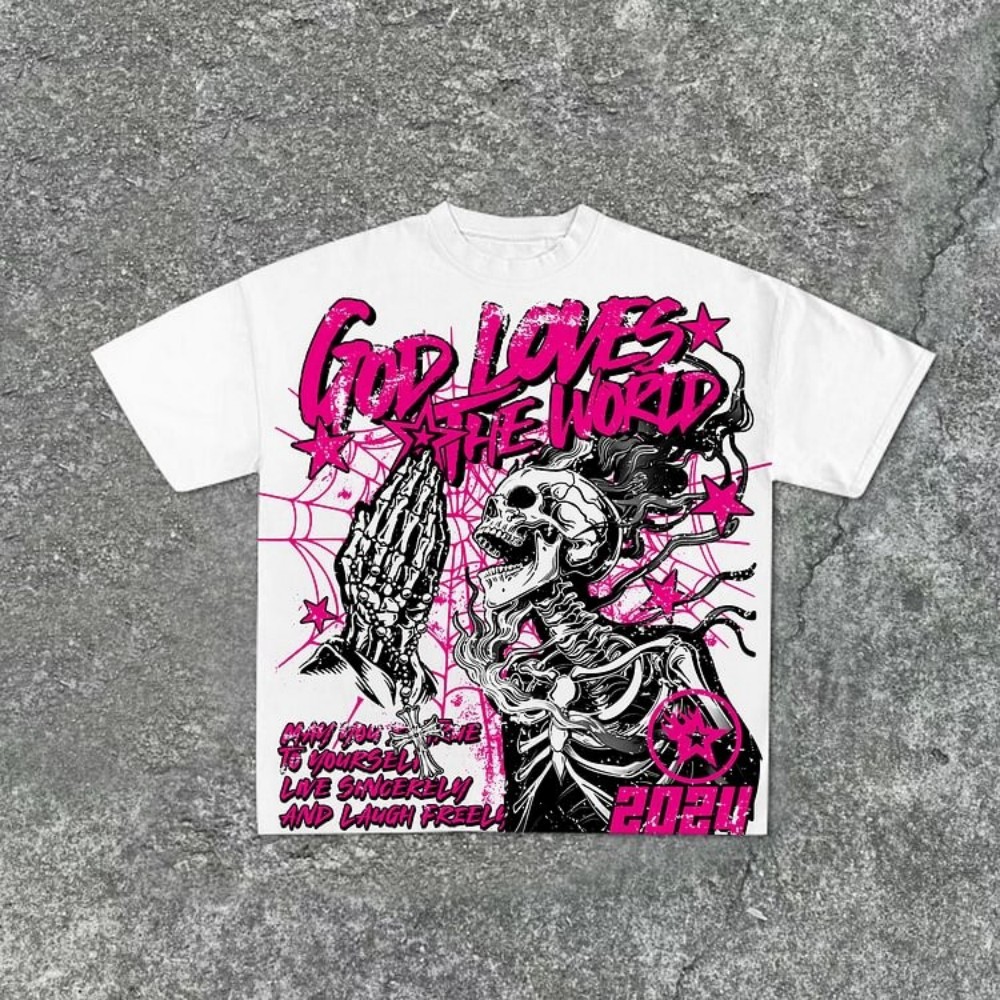 Street Fashion Graffiti - T-shirt col rond pour hommes, imprimé
