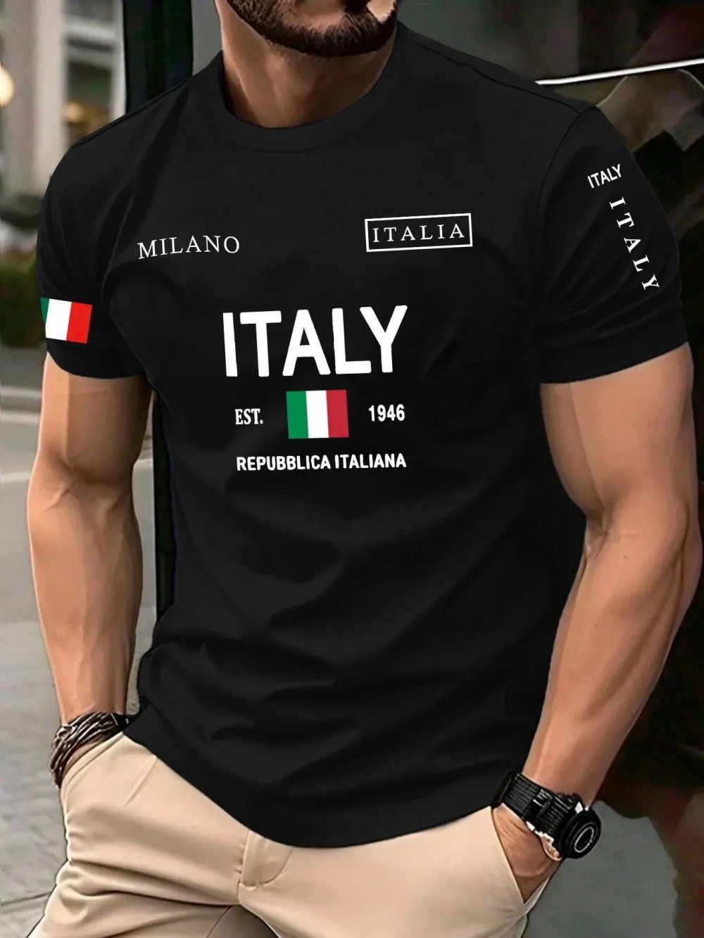 Street Fashion Milan - T-shirt d'été pour hommes européens et