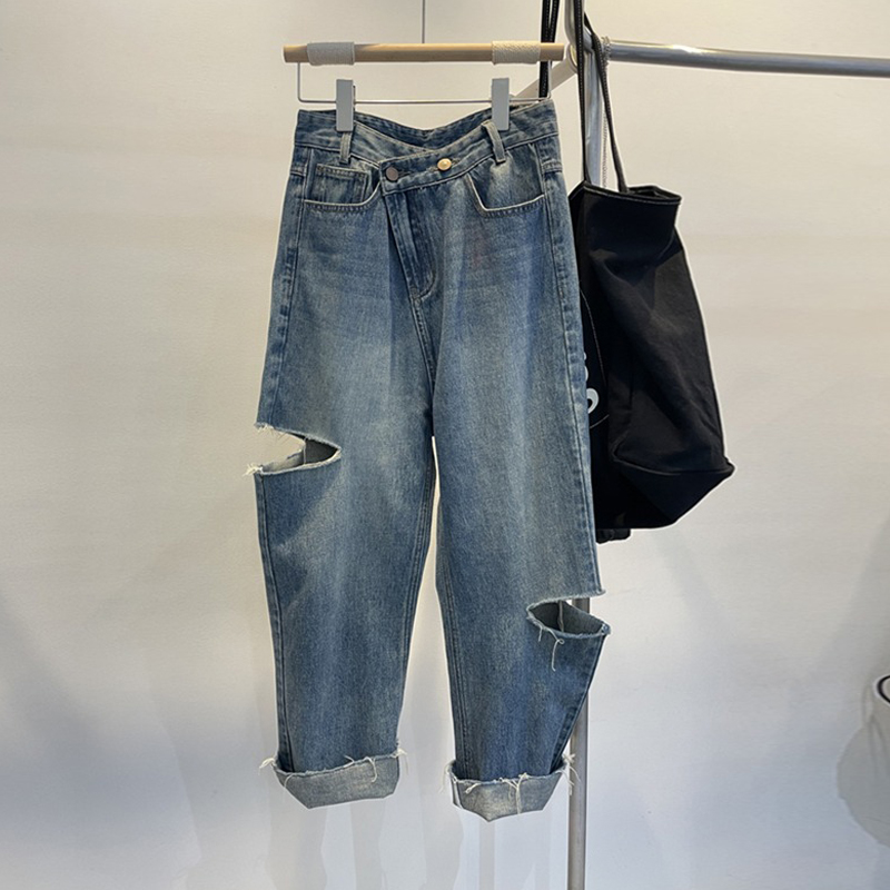 Street Fashion Jeans - Été femmes déchiré jean taille haute
