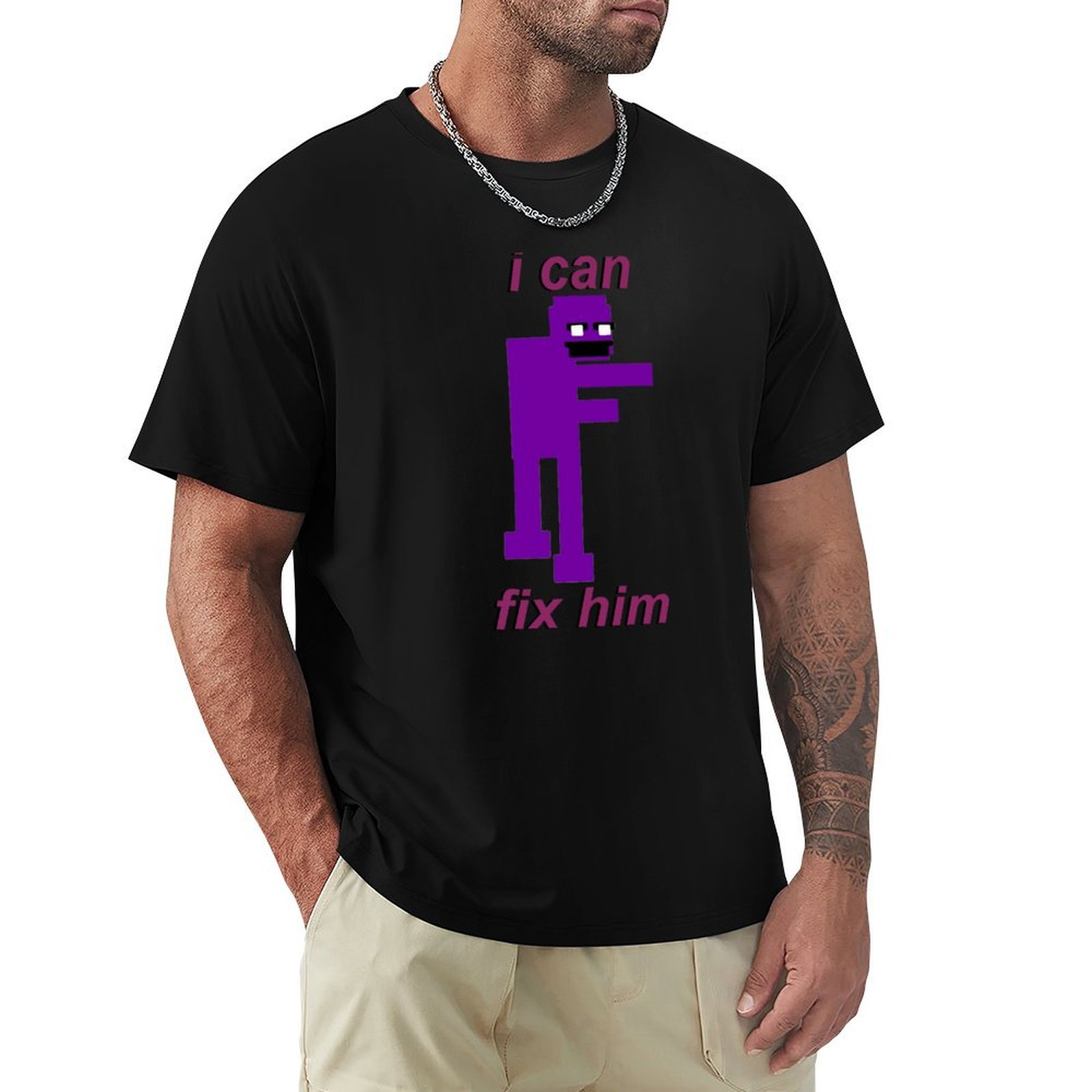 Street Fashion For Short Guys - T-shirt Purple Guy I can fix