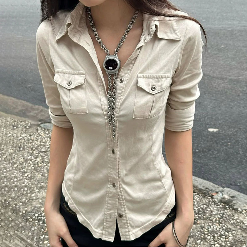Street Fashion In Japanese - Chemises à manches courtes boutonnées pour