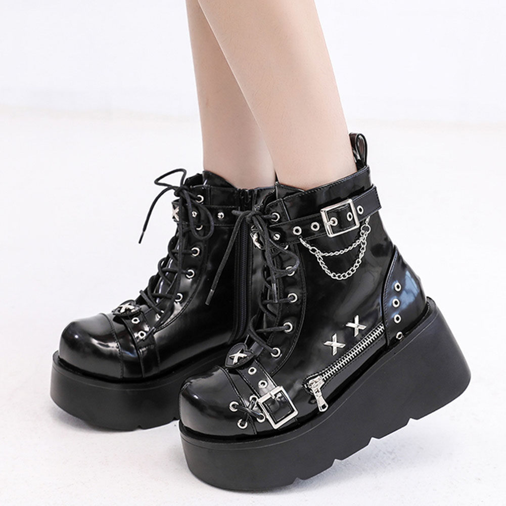 Street Fashion Brand - Bottines gothiques à plateforme pour femmes,
