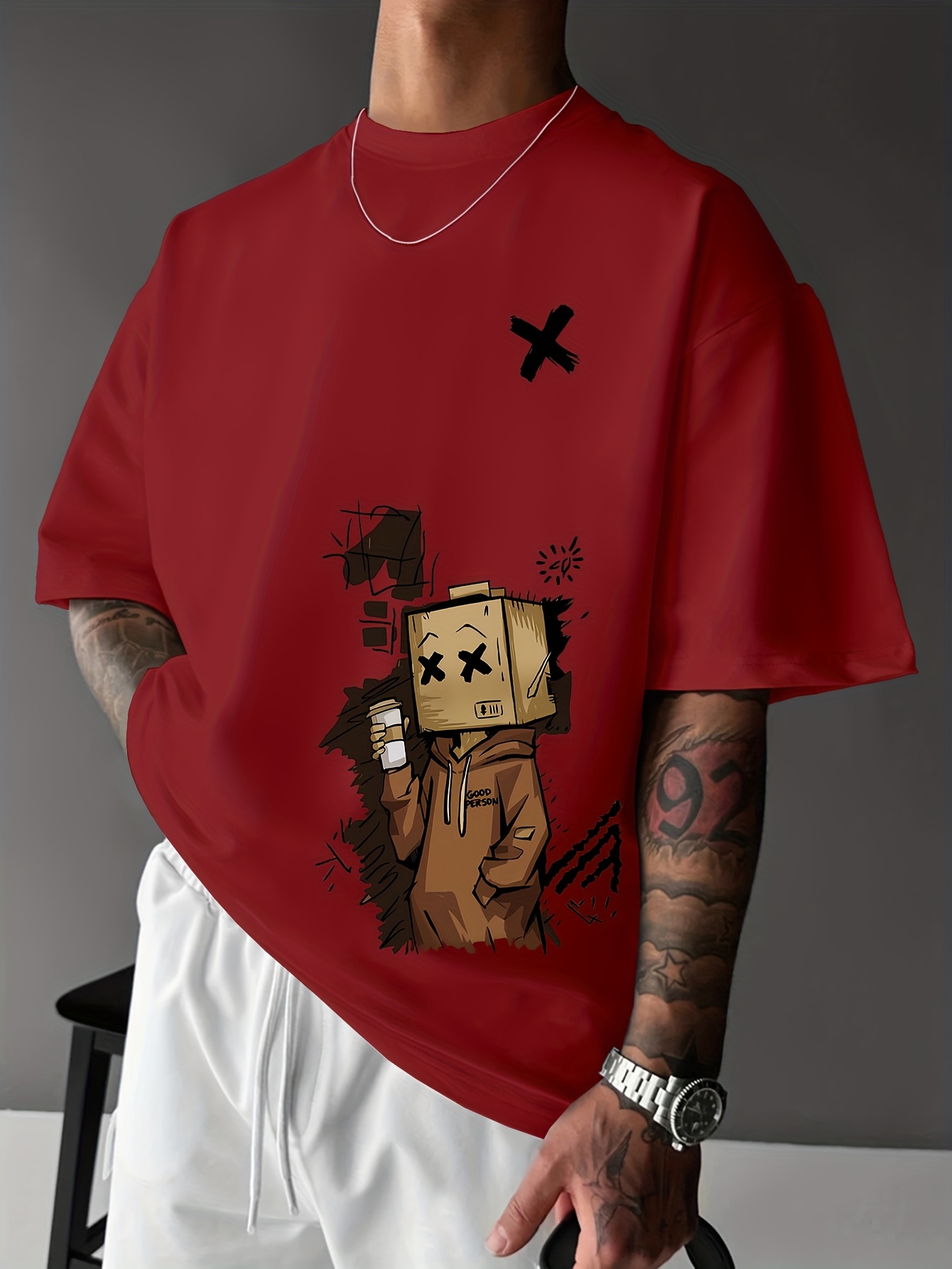 T-shirt col rond pour hommes,  - Street Fashion Graffiti avis et prix