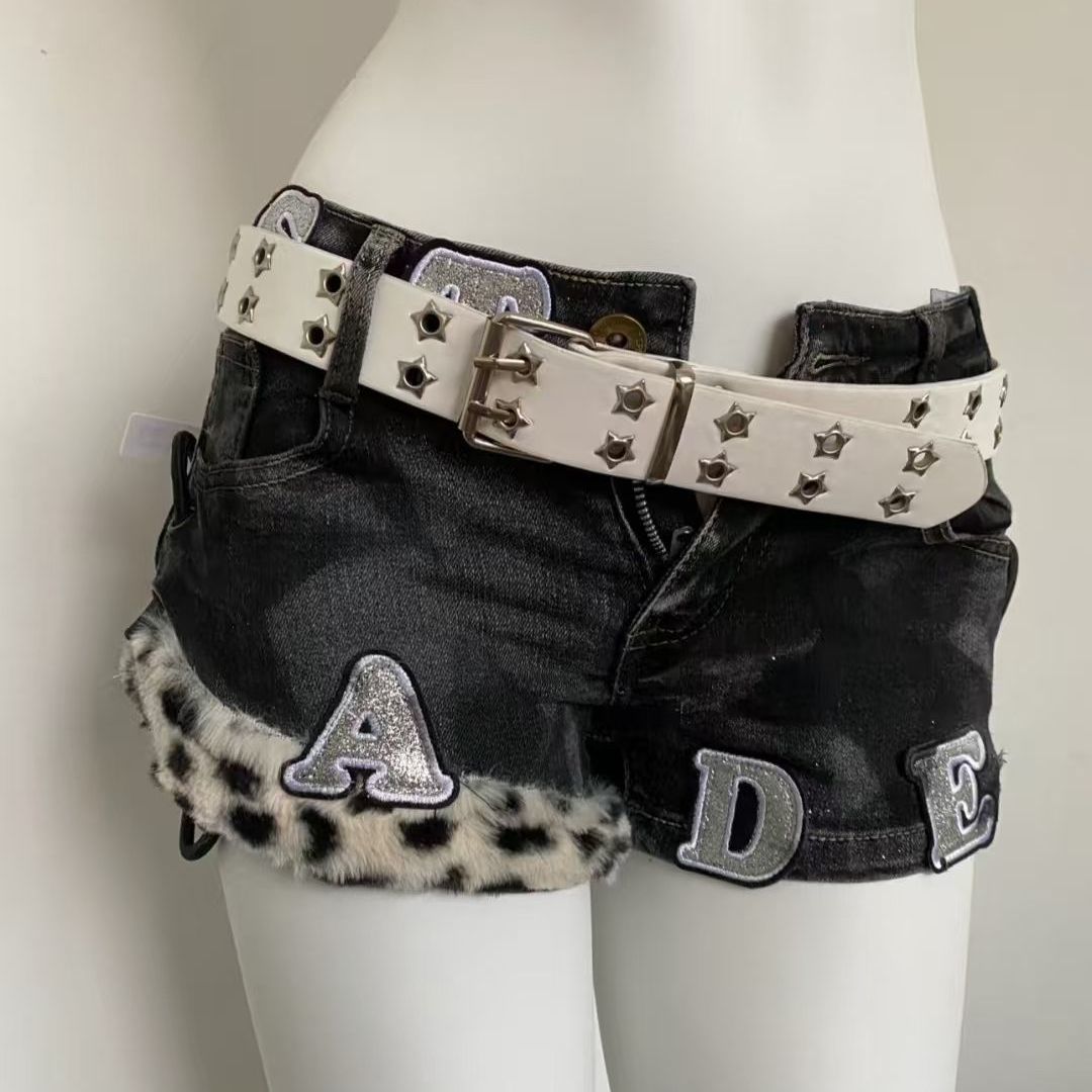 Y2k brodé Patch Denim Shorts f - Street Fashion Jeans avis et prix