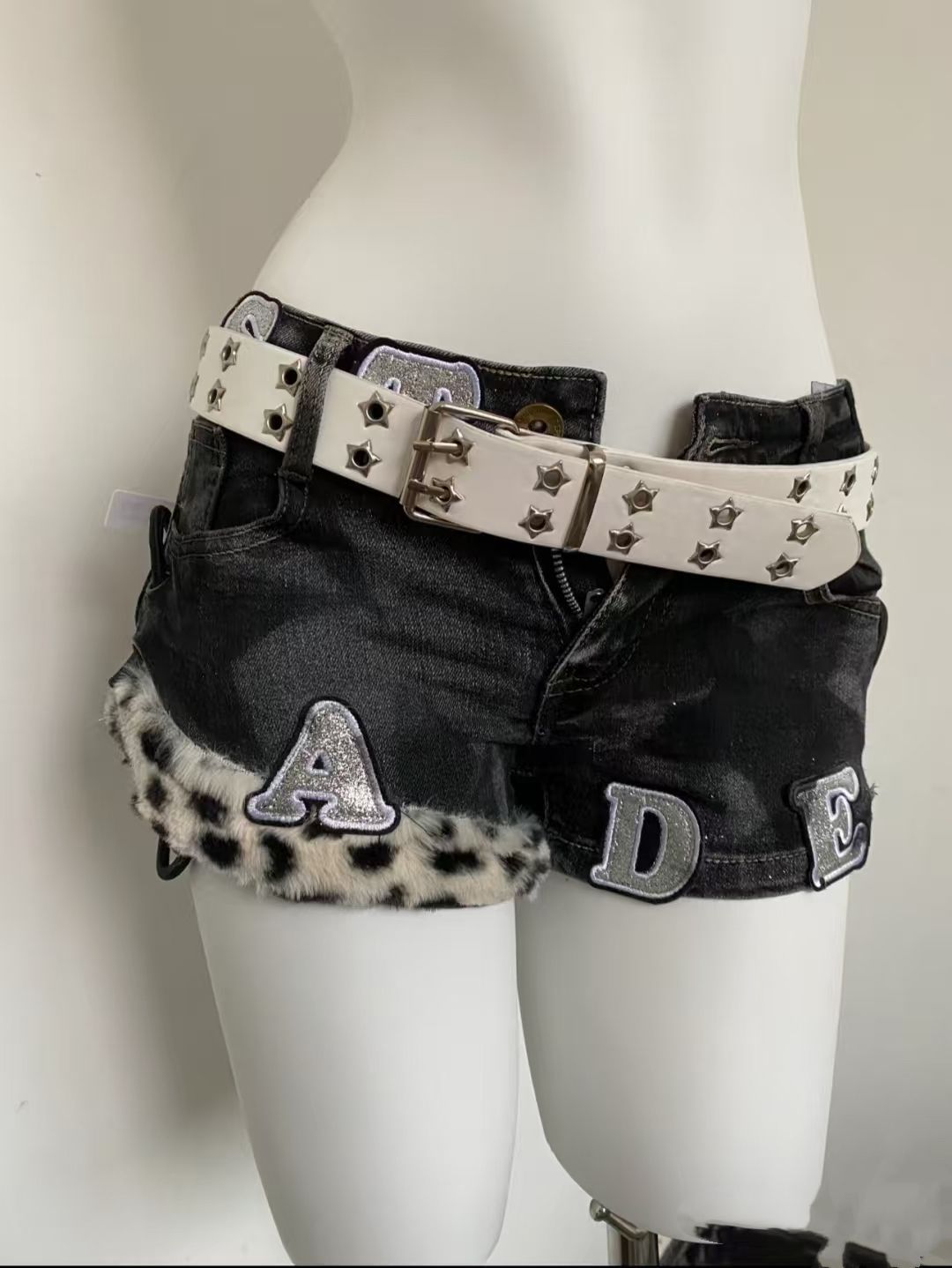 Y2k brodé Patch Denim Shorts f - Street Fashion Jeans avis et prix
