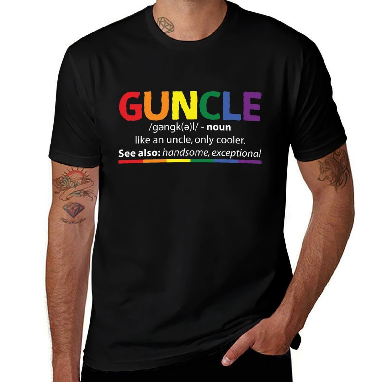 Guncle - t-shirt décontracté à - Street Fashion Definition avis et prix