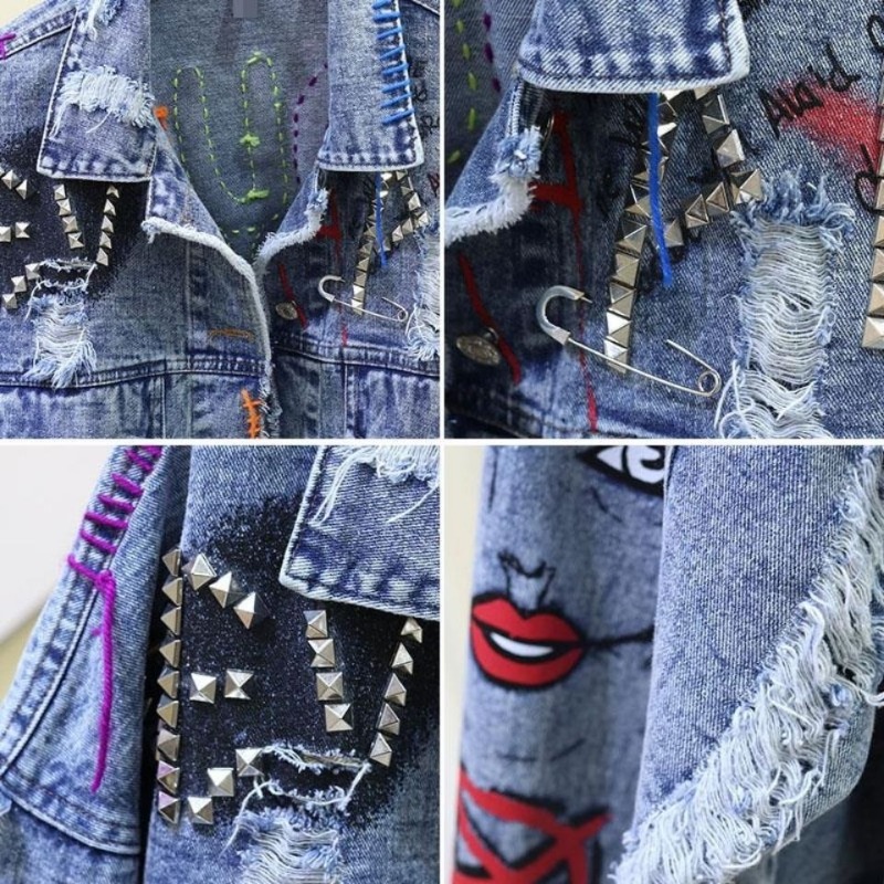 Veste courte en Denim décontra - Street Fashion Graffiti avis et prix