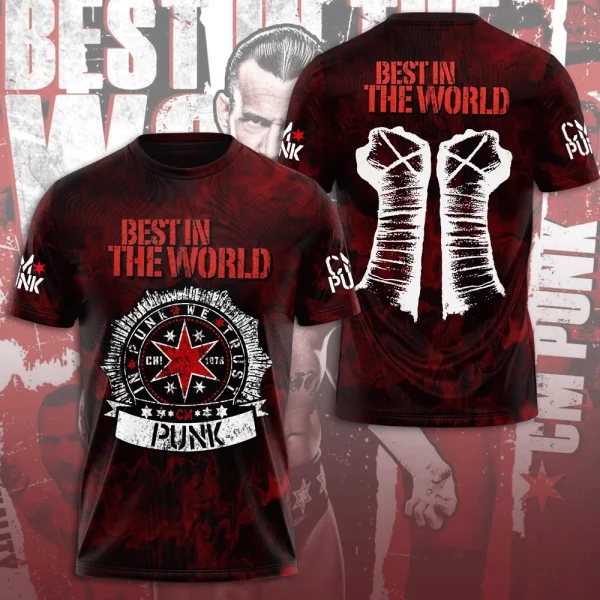 T-shirt imprimé 3D CM Punk, mo - Street Fashion For Short Guys avis et prix