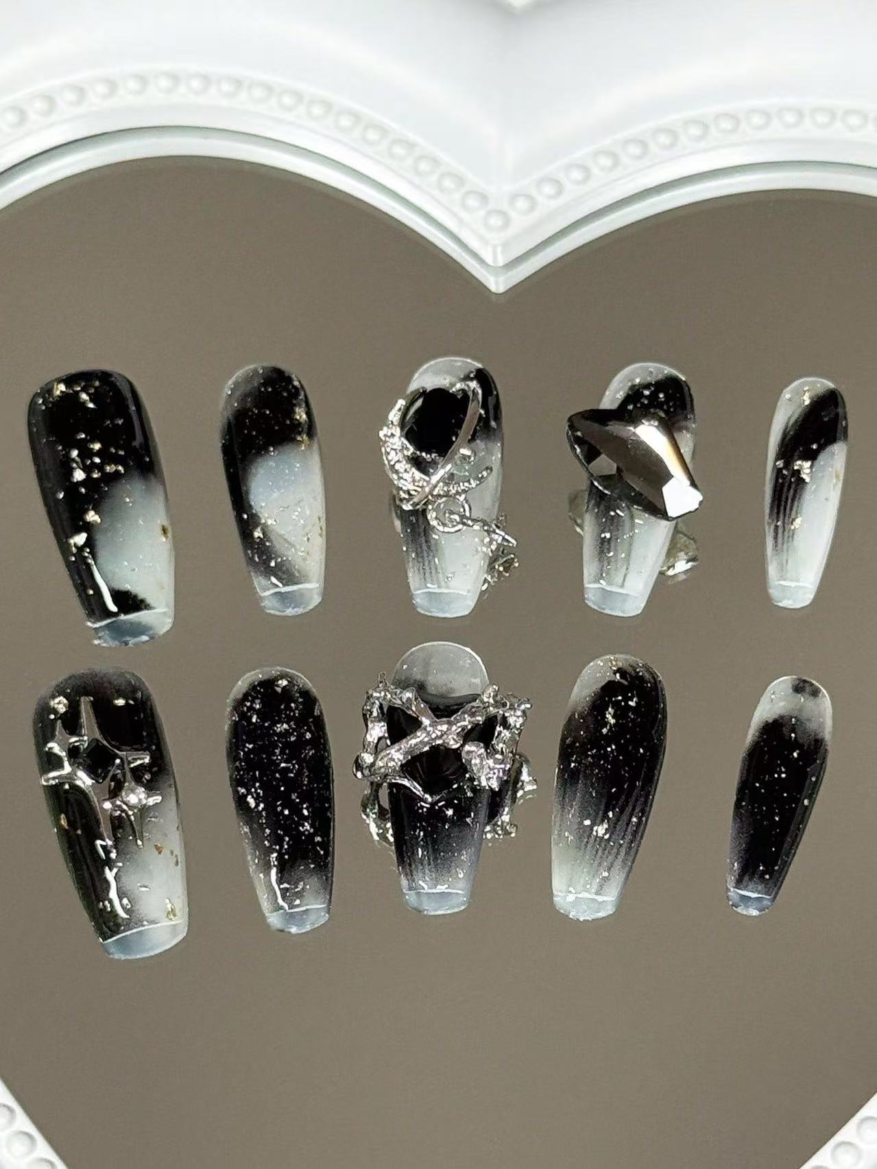 10 faux ongles longs trapézoïd - Street Fashion Outfit Girl avis et prix